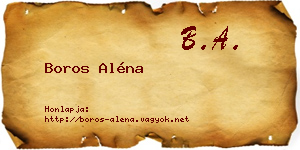 Boros Aléna névjegykártya