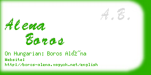 alena boros business card